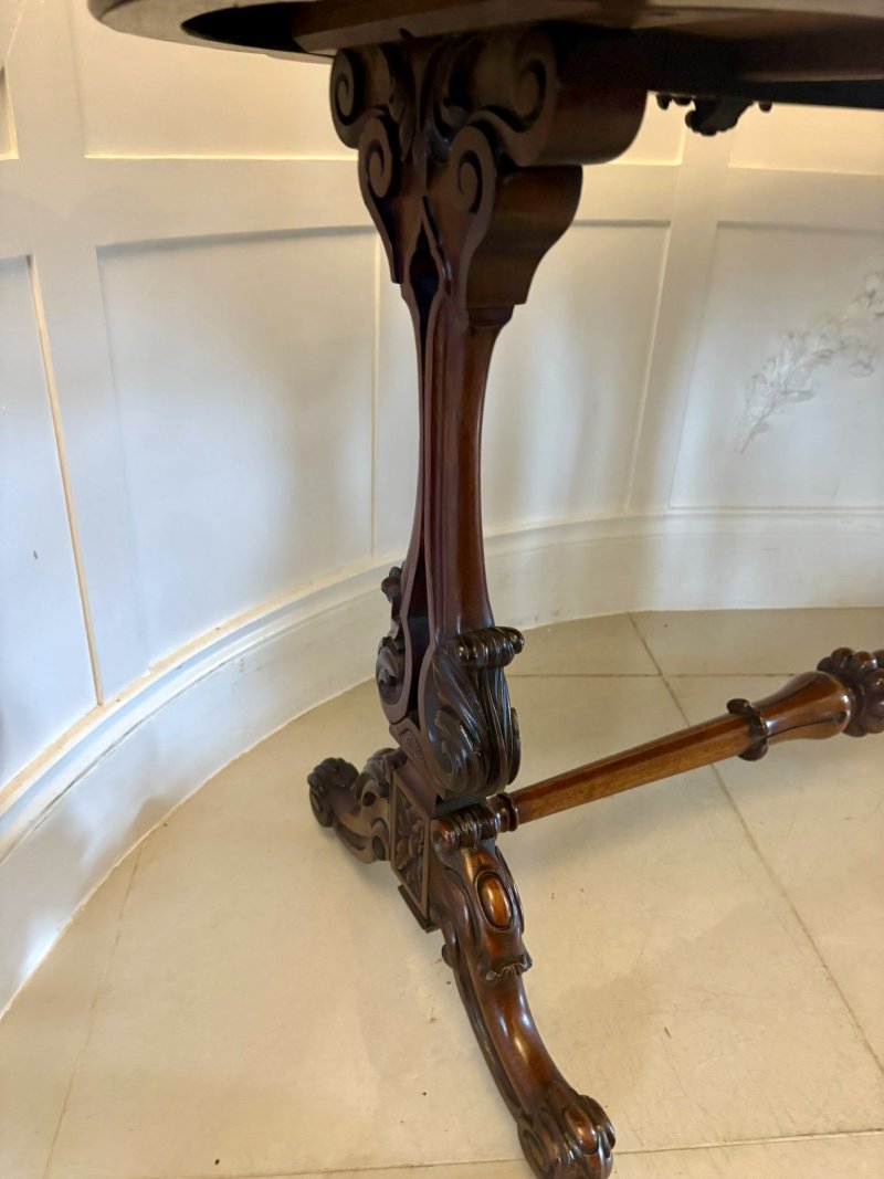 Antique Victorian Quality Carved Rosewood Freestanding Centre Table - Image 12